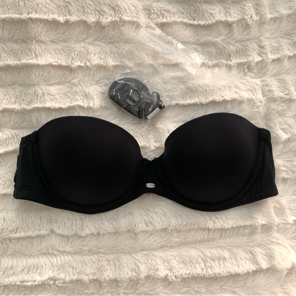 Calvin Klein Black Strapless Push Up Bra